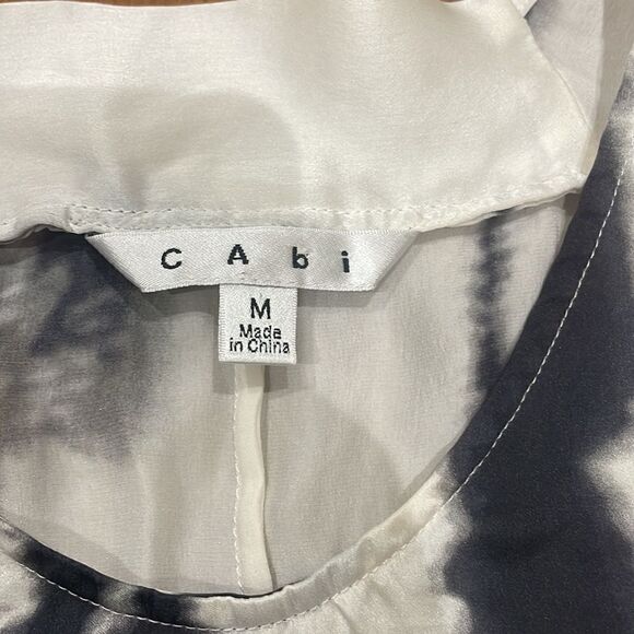Cabi Black and White 100% Silk Cocoon Top Tunic Blouse Size Médium - Picture 4 of 6